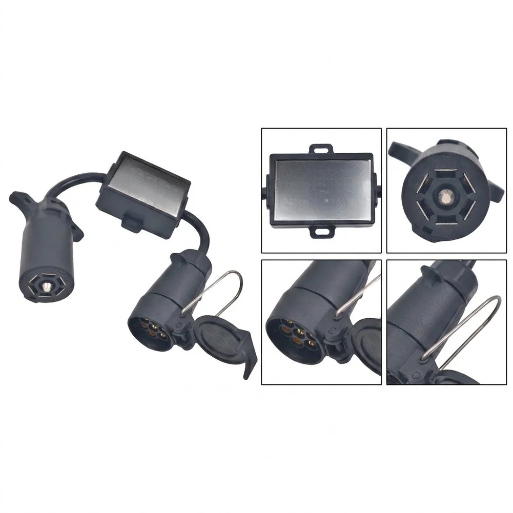 Reliable 7-Pin Trailer Connector Featuring Waterproof Housing Nylon ABS Construction and Stainless Steel Spring