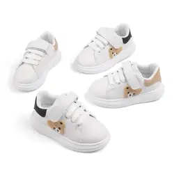 Four Seasons New Bear Pattern Solid Color Casual Shoes Versatile Children's Shoes Anti-slip Classic Sneakers Waterproof Soft