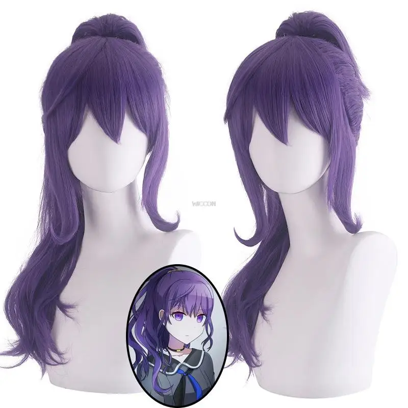 

Asahina Mafuyu Wig Anime Project SEKAI COLORFUL STAGE! Cosplay Wig Long 55cm Dark Purple Ponytail Wig Heat Resistance Fibre Wigs