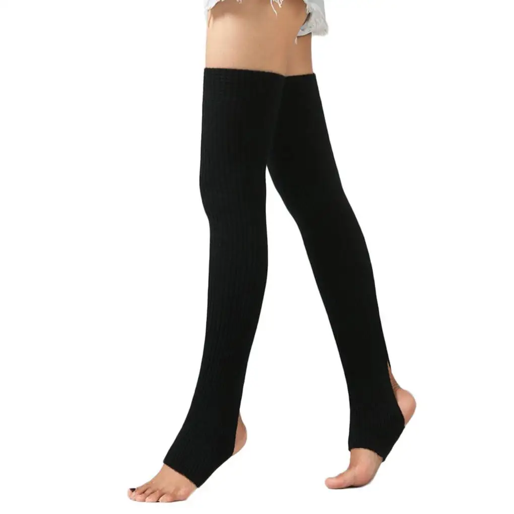 1 paio di calzini scaldamuscoli caldi calzini lunghi senza piedi addensare calze da ballo per gambe calze da balletto amichevole sulla pelle