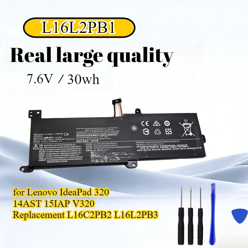 

L16L2PB1 Аккумулятор 7,5 В 30 Втч для Lenovo IdeaPad 320 14AST 15IAP V320 Замена L16C2PB2 L16L2PB3 Литий-ионный с инструментами