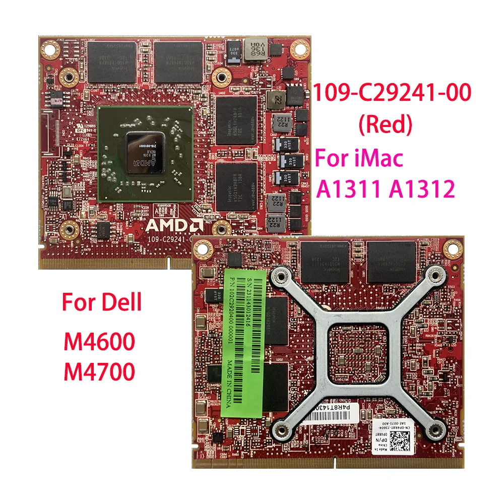 Firepro M5950 HD6770 HD6770M 1GB 216-0810001 Video Card 109-C29841-00 109-C29241-00 For Dell M4600 HP 8560W iMac A1311 A1312