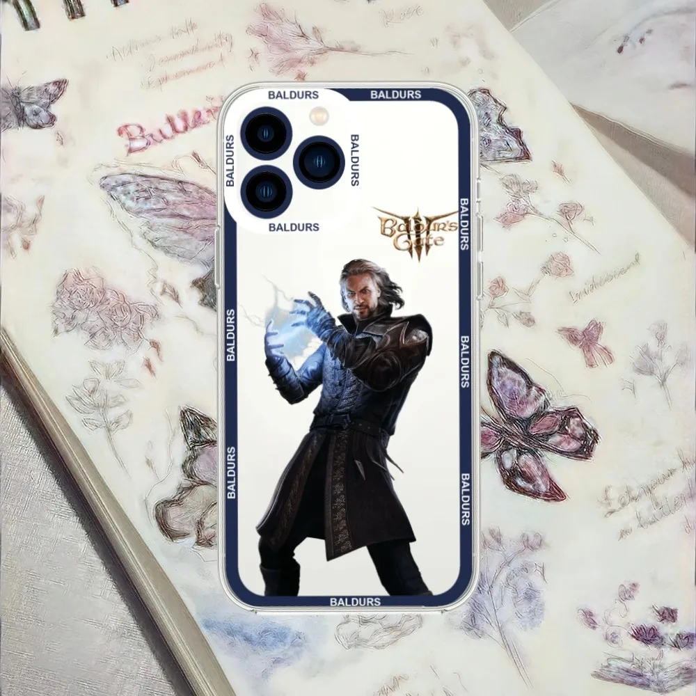 Game B-Baldur\'s Gate III Astarion Phone Case For iPhone 13 14 Mini 11 12 Pro Max Transparent Shell