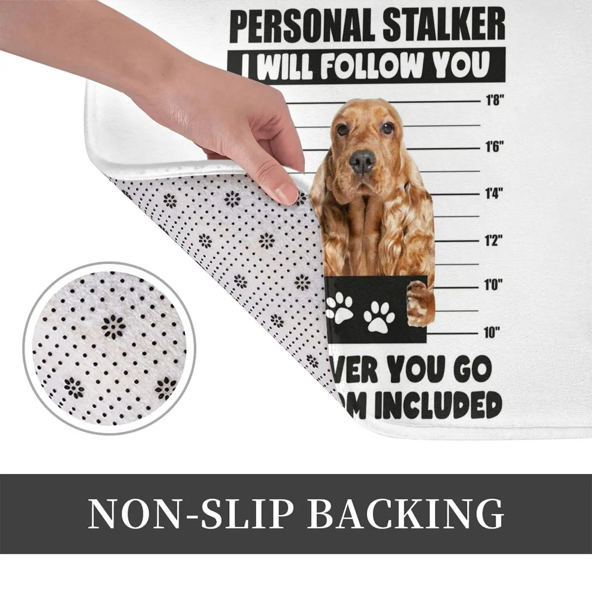Funny English Cocker Spaniel Puppy Sayings Non-slip Doormat Floor Mat Cushion Carpet Rug for Kitchen  Home Bedroom Footpad Mats