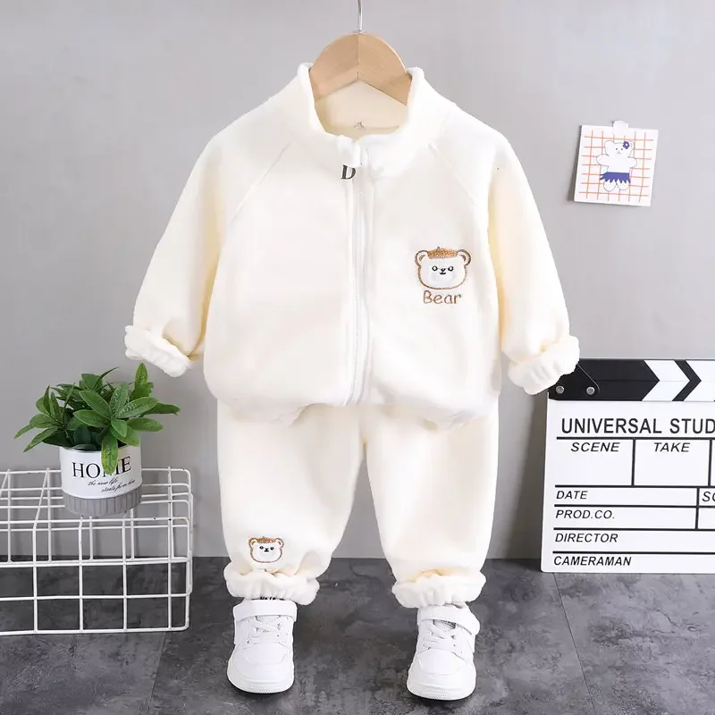 

Fashion Toddler Kids Boy Girls Casual Clothes Set Outfits Winter Autumn Boys Fleece Clothes Tracksuit Suits For Kid Clothing Set