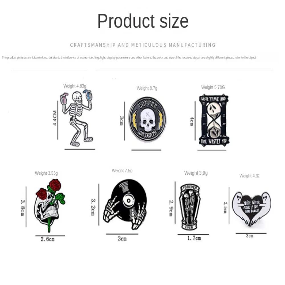 أزياء خمر هالوين التلبيب دبابيس مخيف الشرير الجمجمة بروش الملابس والاكسسوارات الإبداعية الكرتون بروش معدني هالوين