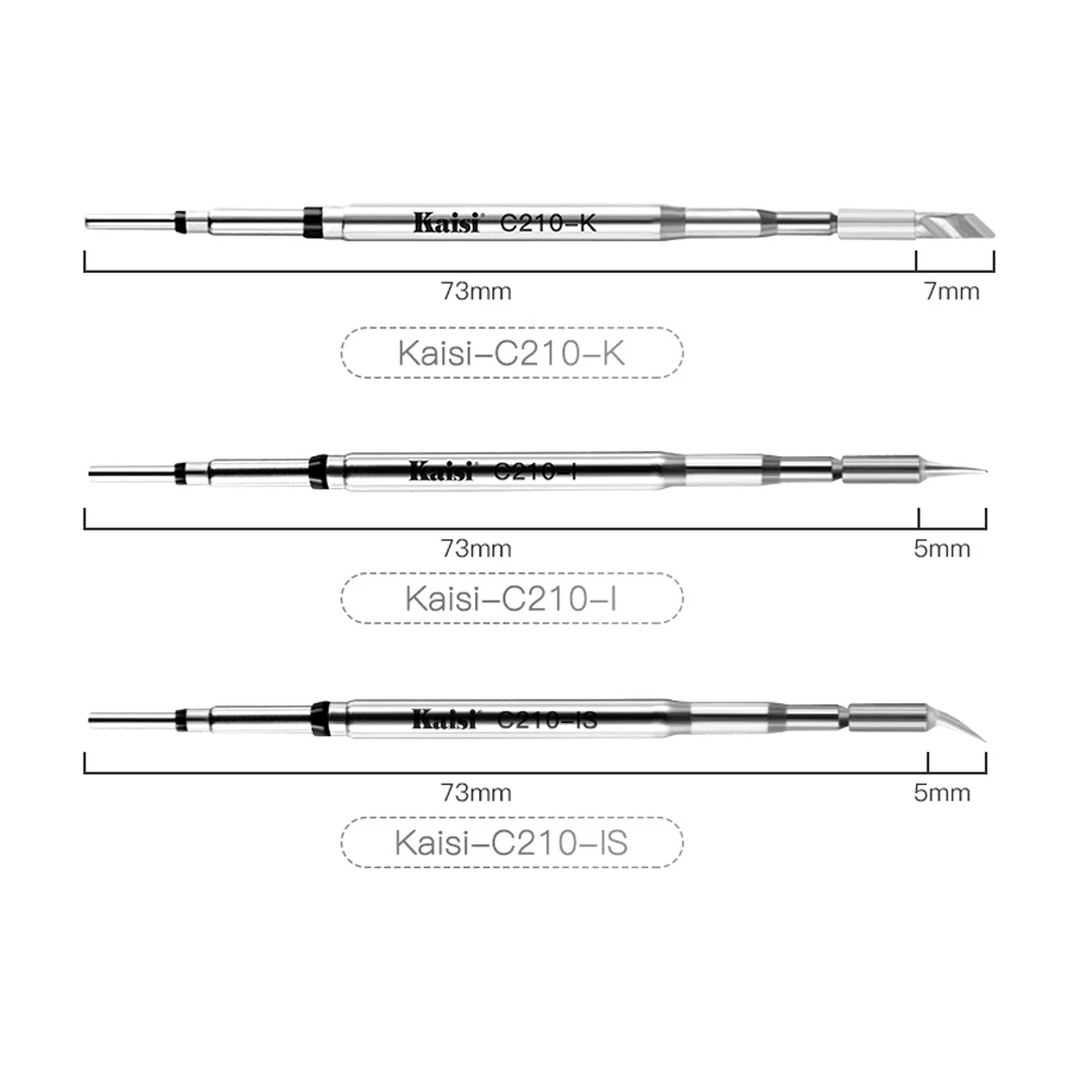 Kaisi C210 T210 Soldering Iron Tips Lead Free Heating Core Compatible with JBC Sugon Aifen Aixun Solder Station Handle