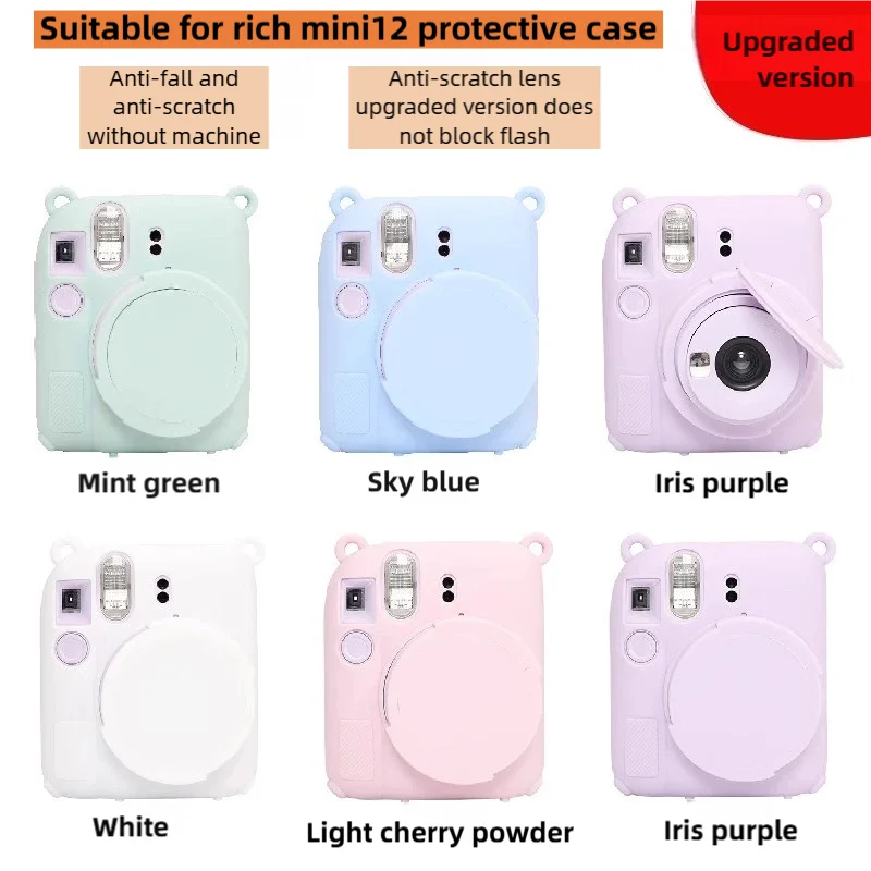 FOR Fujifilm Instax Mini 12 Camera Case; Silicone Cover for Protection, Storage, and Shock-Absorption for Your Camera