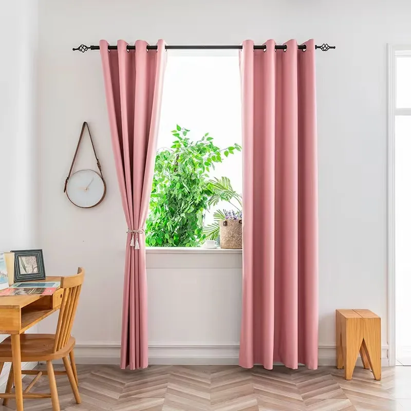 1 Sheet Blackouts Curtains With Black TPU Interlining Thin and Light Drapery Panel for Bedroom Meetingroom Share Room Office