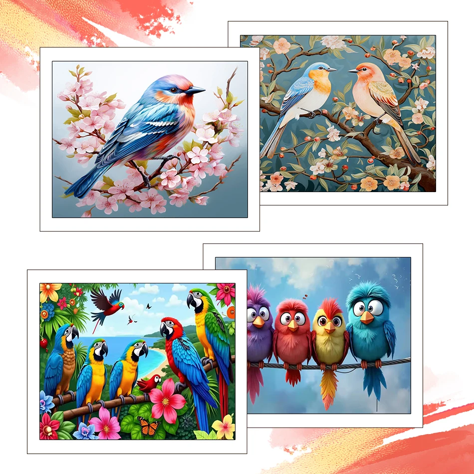 

RUOPOTY Painting By Number Adults New birds Animals 40X50cm Kits Handpainted Art Supplies Diy Crafts Color Markers Wall Decor
