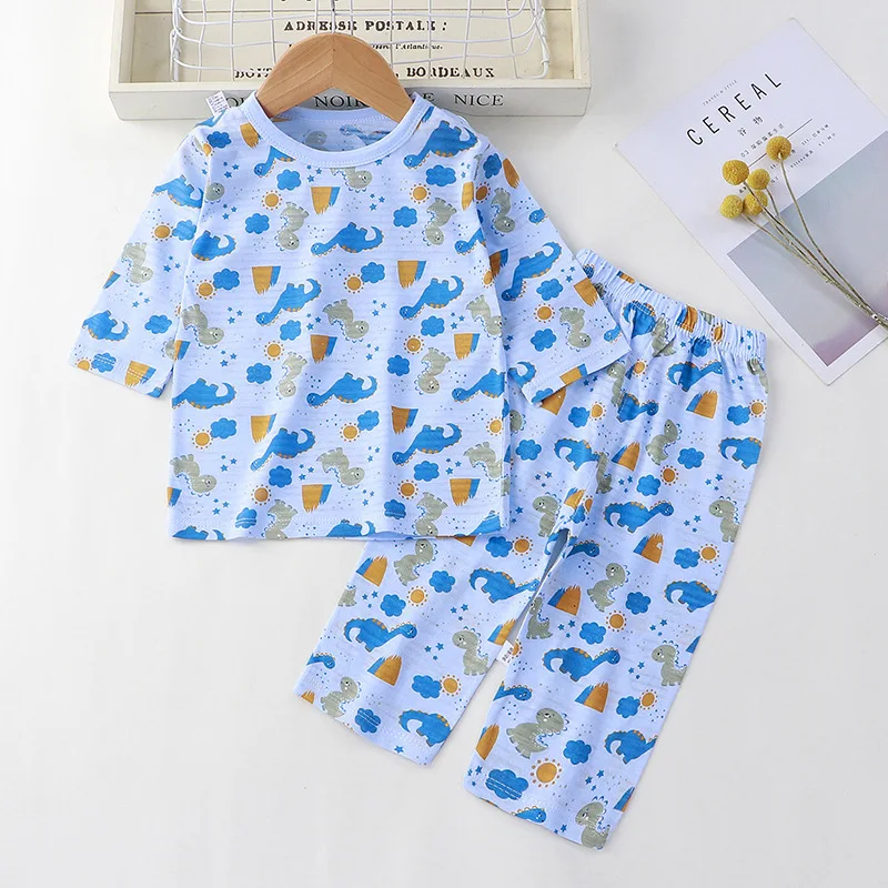 Sets for Children Loungewear Long Sleeve Pajamas for Children Cute Deisgn Lightweight and Comfortable Fabric Sleepwear Outfit