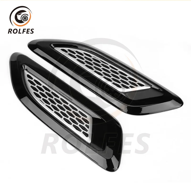 

ROLFES Car Air Hood Vent Stickers For Land Rover Evoque Sport Discovery 4 Freelander 2 2012-2018 Air Vent Outlet Wing Trims