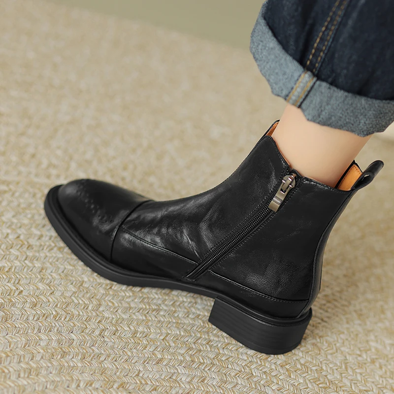 2024 New Autumn Women Shoes Chelsea Women Boots Winter Block Ankle Boots for Women Zapatos De Mujer Womens Chunky Boots