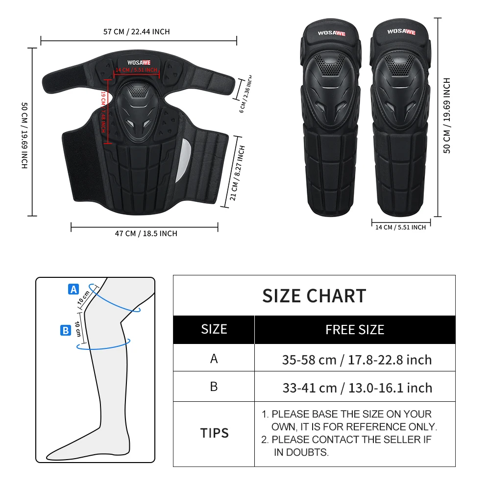 WOSAWE Warm Knee Protector Cycling Skiing Skateboarding Guard Knee Protective Gear Motocross MTB Bicycle Off-Road Knee Pads