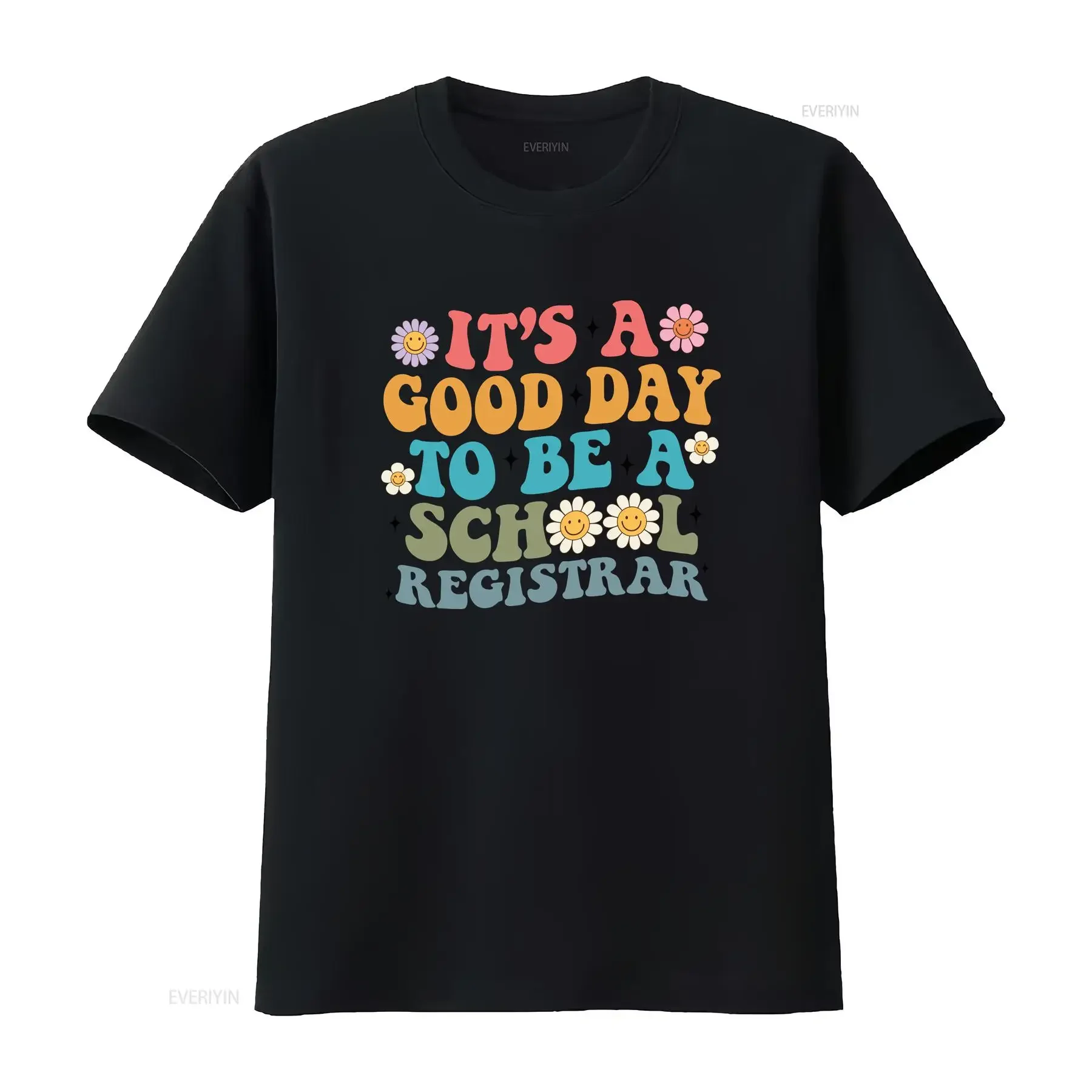 School Registrar T Shirt Back To Groovy Senior Administrative Executive First Day Of vintage Washed Top For Everyday Wear