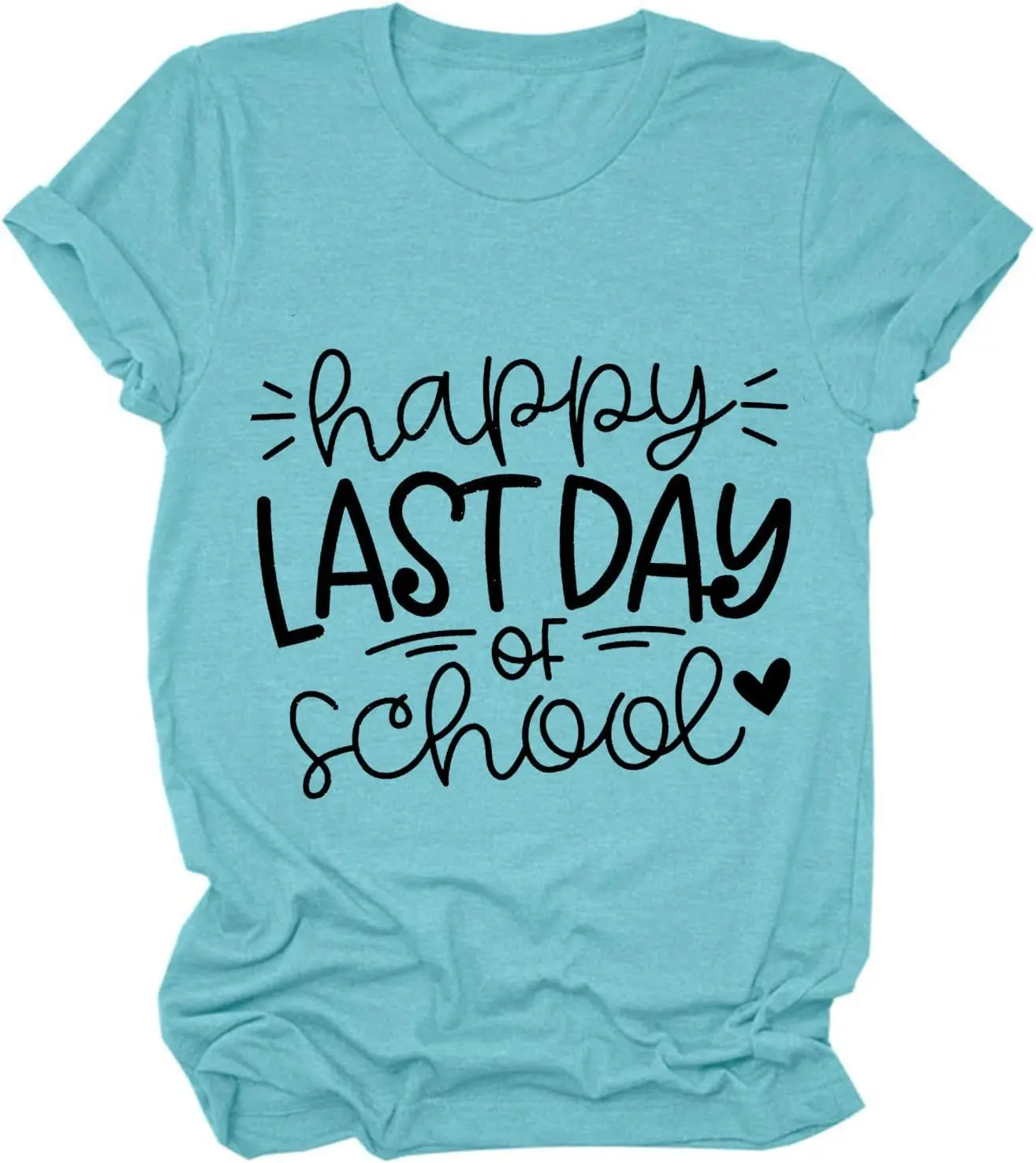 

Женская футболка с коротким рукавом и надписью «Happy Last Day of School»