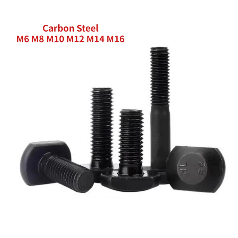 M6 M8 M10 M12-M16 Gb37 Black Carbon Steel T Shape Punch Milling Machine Screw Threaded Rod Clamping Cap Bolt Full/partial Thread