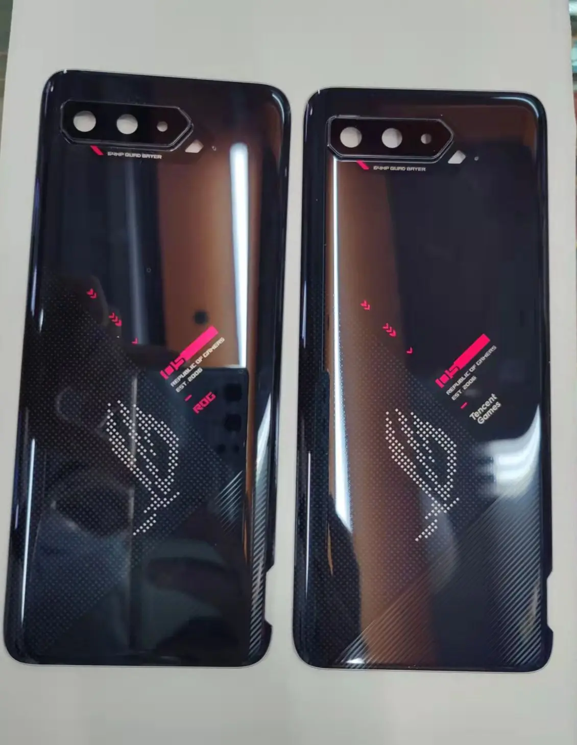 Tampa traseira da bateria para Asus Rog Phone 5 ZS673KS, caixa de vidro, tampa da bateria com adesivo, novo