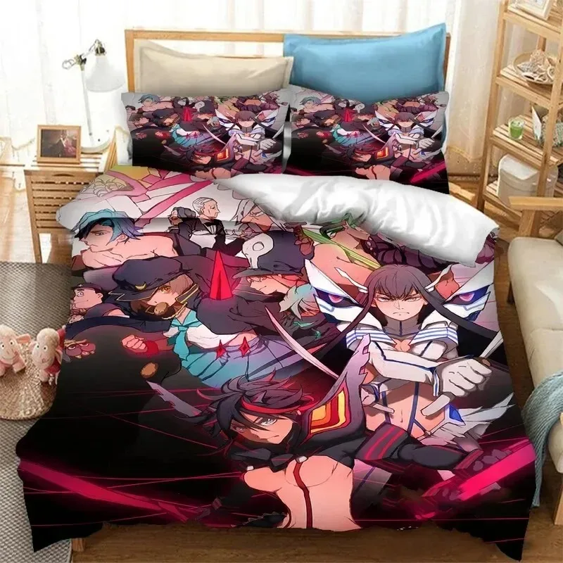 Anime Kill la Kill Bedding Set Boys Girls Twin Queen Size Duvet Cover Pillowcase Bed Kids Adult Fashion Home Textileextile