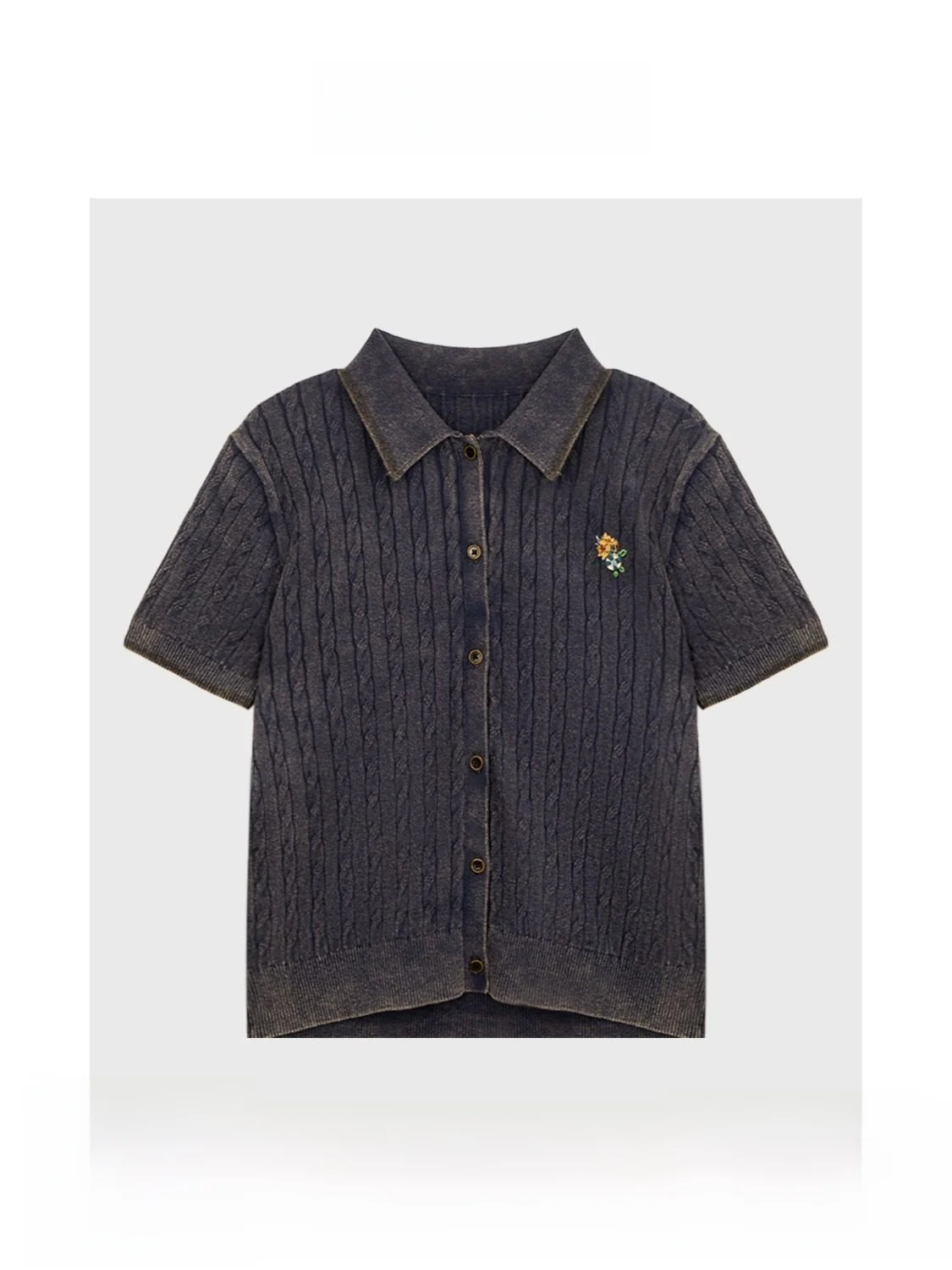 

Вязаная рубашка ручной работы с традиционной вышивкой индиго-дайрет-дайвинг, новинка, удобная, из хлопка, для повседневной носки, с коротким рукавом.