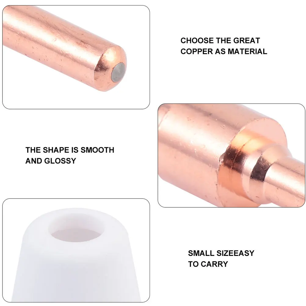 65개 플라즈마 절단 액세서리 연장형 긴 구리 노즐 전극 보호 캡 션트 소모품 40A Cut-40 플라즈마용