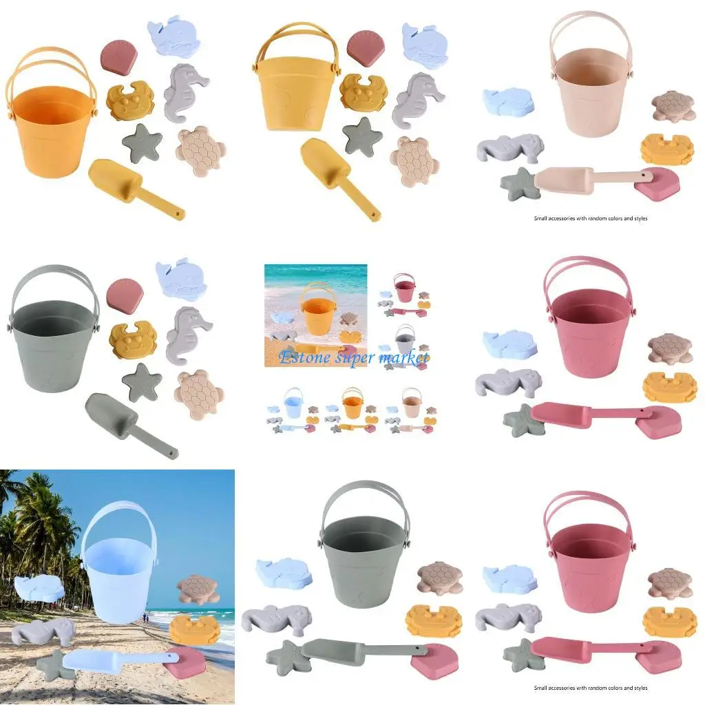 

090B Colorful Sand Bucket Spade Baby Birthday Gifts Baby Sand Toy Shovel for Beach Kids Sand Games Tool Kids Todders