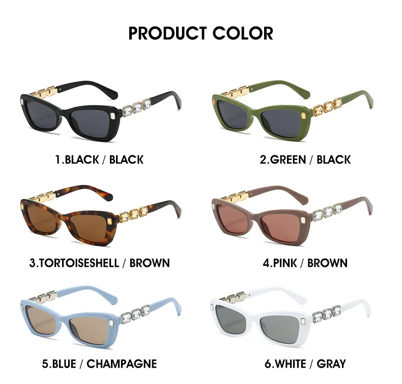 Strass-Katzenaugen-Sonnenbrille für Damen, Schwarz, Y2K-Diamant-Sonnenbrille, Vintage-Herren-Bling-Party-Sonnenbrille, Brillen – Detail 5