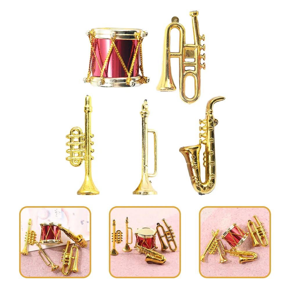 

5Pcs Mini Musical Instruments Colorful Simulation Mini House Accessories Kids Musical Instrument Decor Birthday Holiday Gifts
