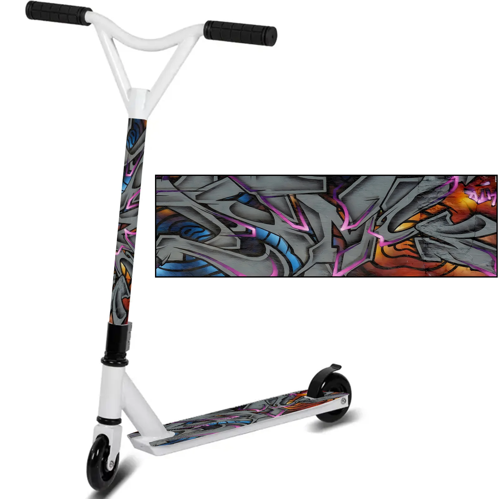 

Серо-фиолетовые граффити-наклейки для самокатов, крутые стикеры для скутеров, подходят для самокатов, портативных складных самокатов