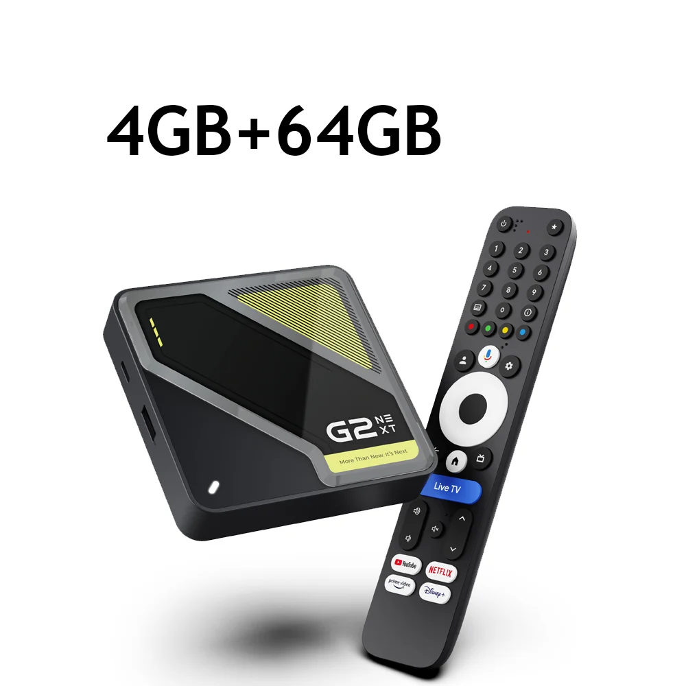RockTek G2 Next Android 14 4K TV Box Amlogic S905X5M-J 1000M DDR4 mediaspeler Netflix Google-gecertificeerd DTS Dolby Audio Vision