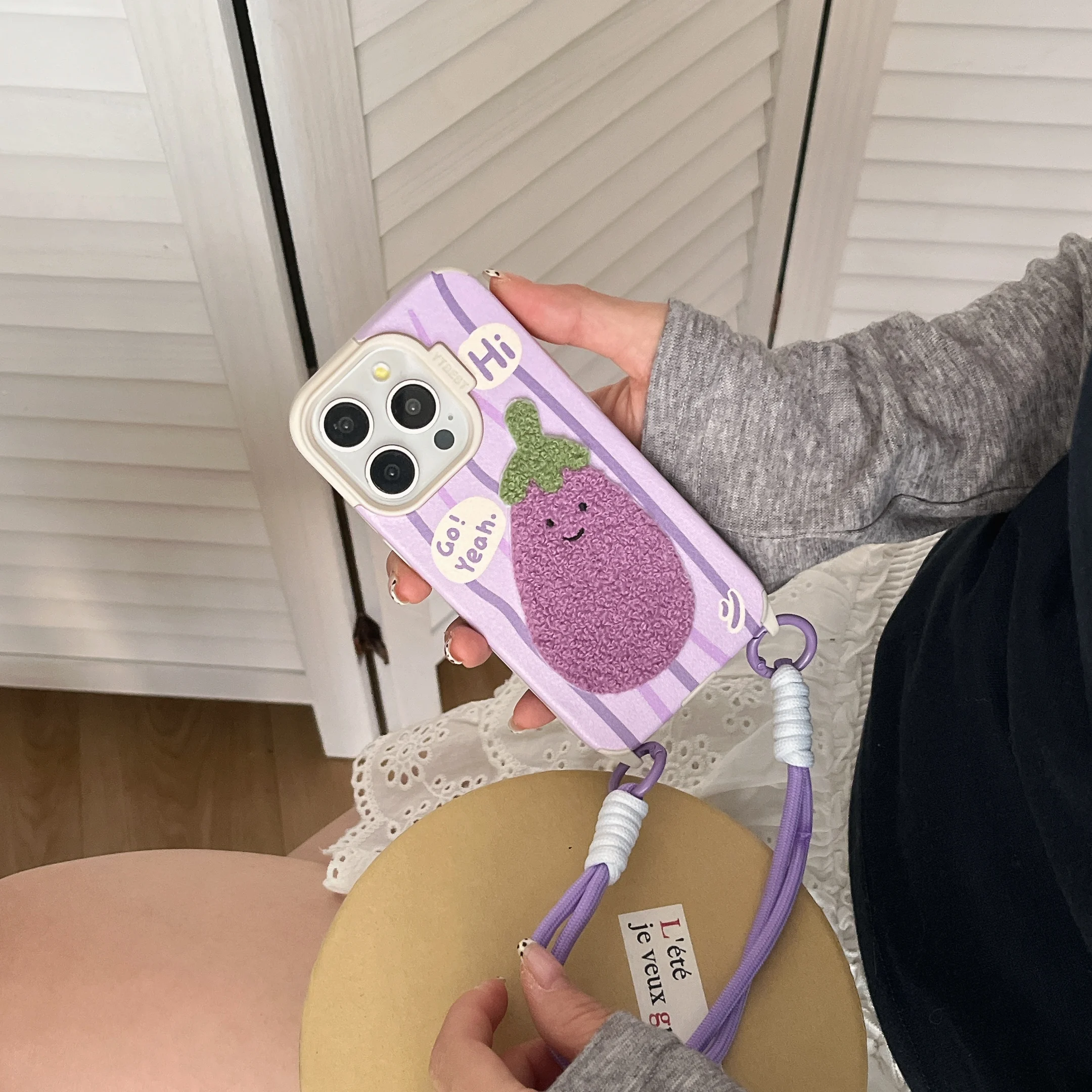 

Мягкий силиконовый ремешок-браслет с овощами, баклажанами, чехол для телефона для iPhone 17 Pro Max 13, 14, 15, 16, 17 Pro Max, бампер, задняя крышка