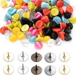 50pcs/Lot Rubber Pin Backs Butterfly Lapel Holder Clasp Cap Keeper for DIY Brooch Deco Parts Jewelry Accessories Supplies Crafts