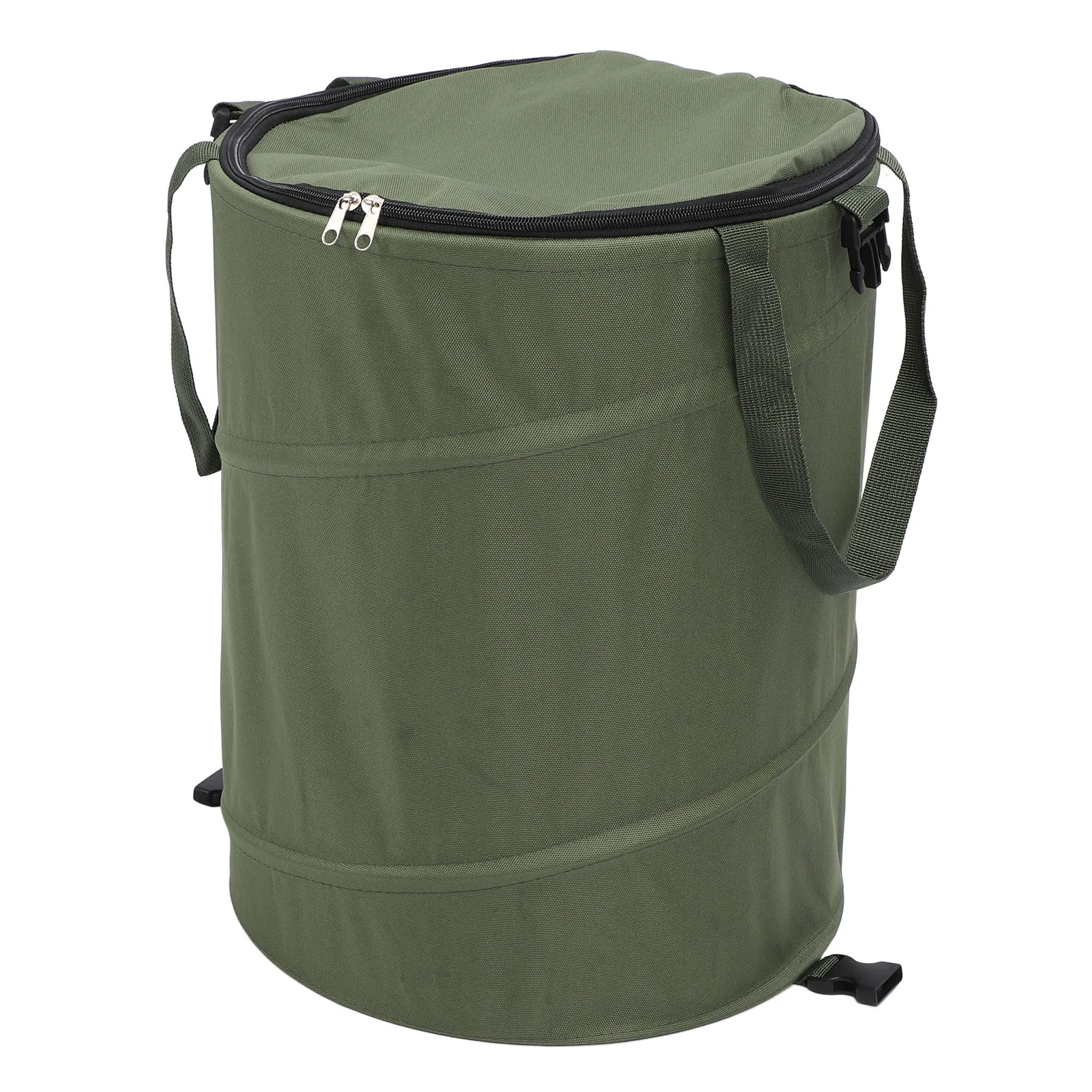 10 Gallons Camping Trash Can 600D Oxford Cloth Portable Foldable Large Capacity Reusable Yard Waste Bag for Gardening Picnic