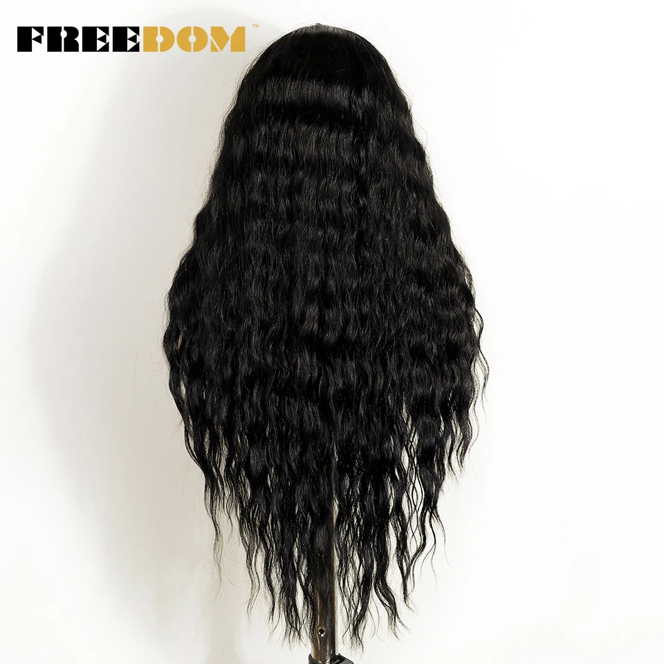 VRIJHEID Krullend Synthetische Lace Front Pruiken Voor Zwarte Vrouwen T Deel & 6x4 Pre Geplukt Wear and Go lijmloze Pruik Gember Cosplay Pruiken