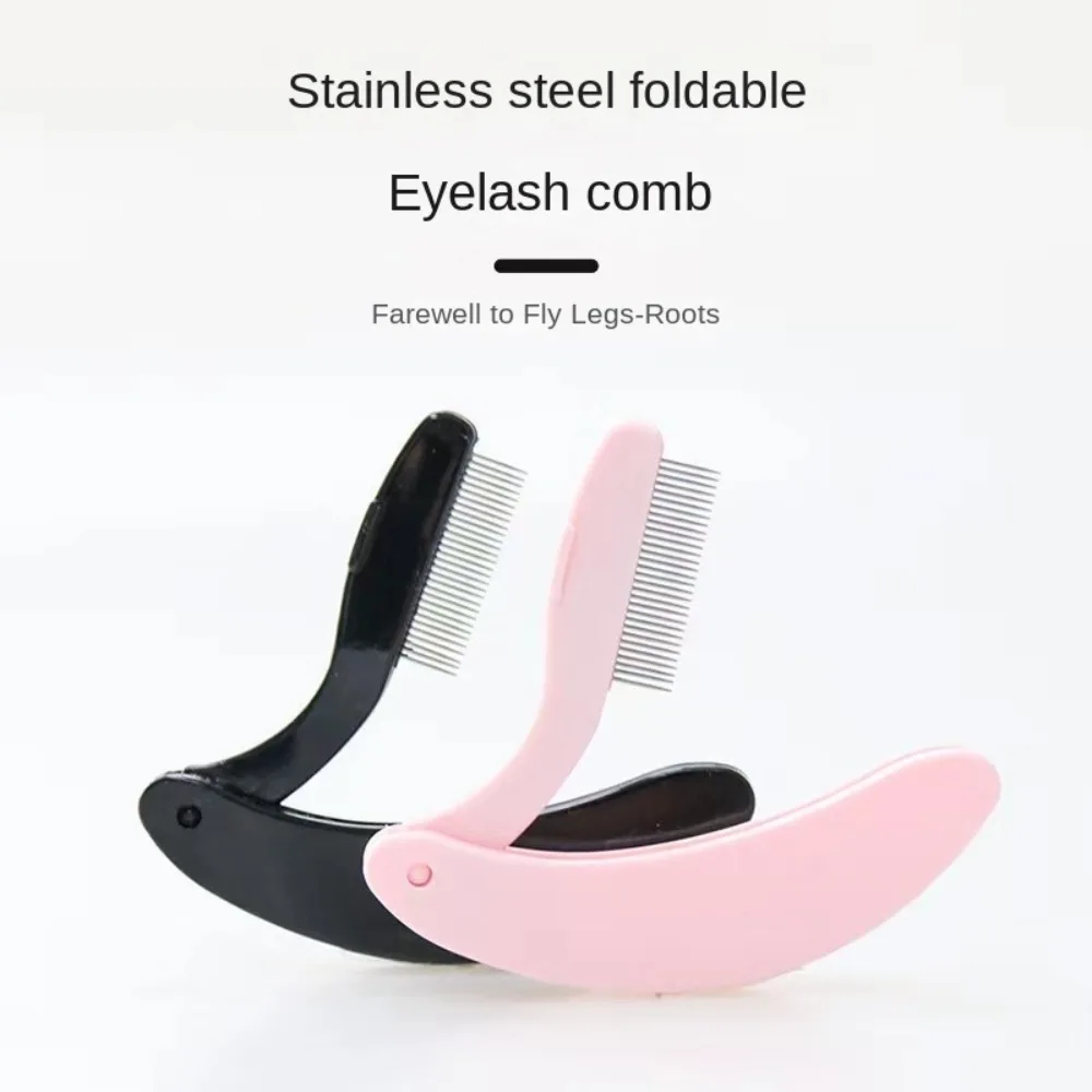 Nieuwe Opvouwbare Wimper Separator Kam Roestvrij Stalen Tanden Ultrafijne Mascara Kam Wimperborstel Makeup Tools