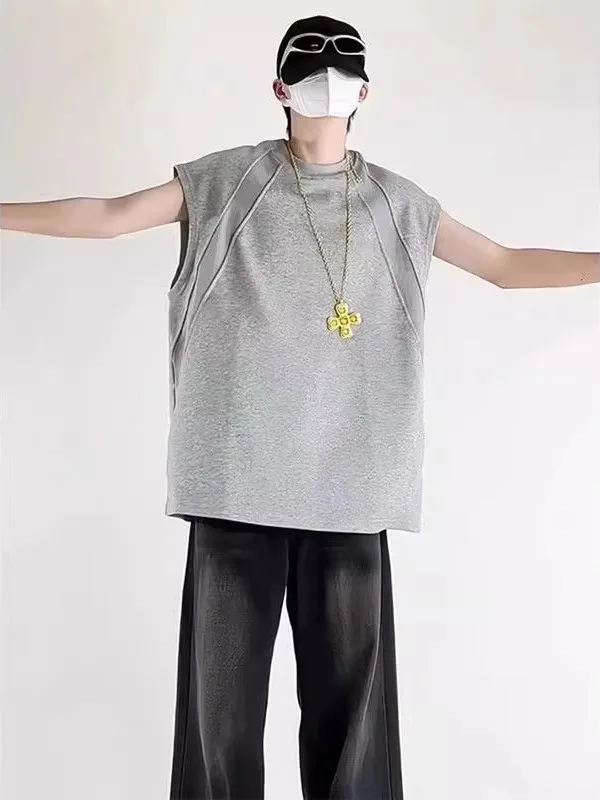 

Мужская летняя спортивная повседневная майка-безрукавка American Sle Plus Size, дышащая, влагоотводящая