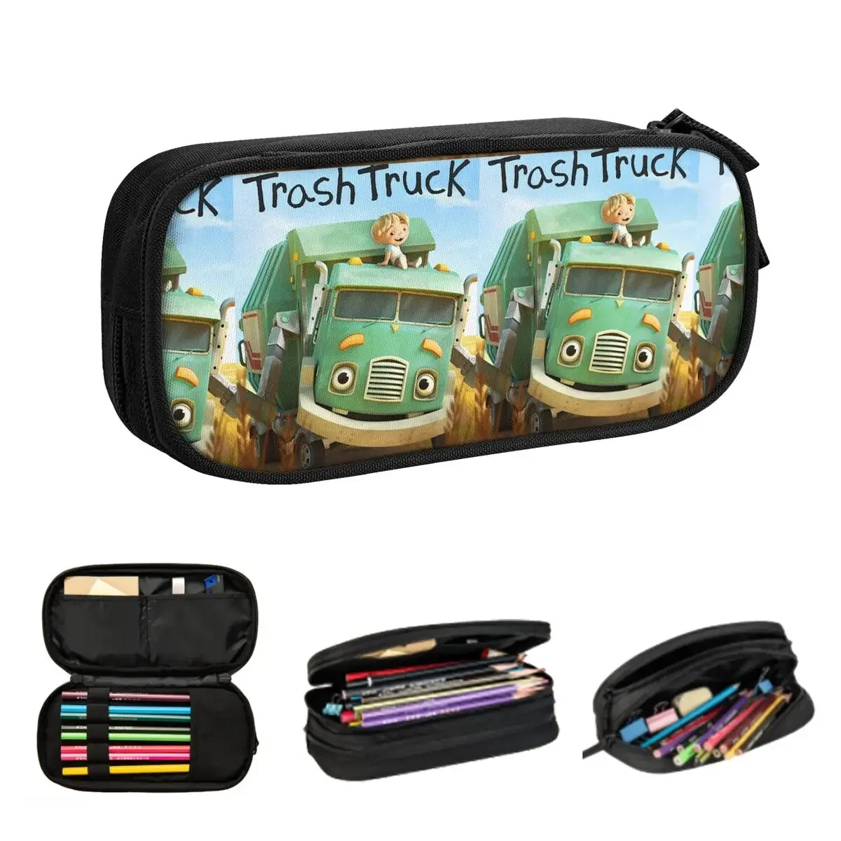 

Hank And Trash Truck Cartoon Pencil Cases Large Capacity Pen Bags Pen Box Pencil Pouch For Boys Girls Students Stationery School