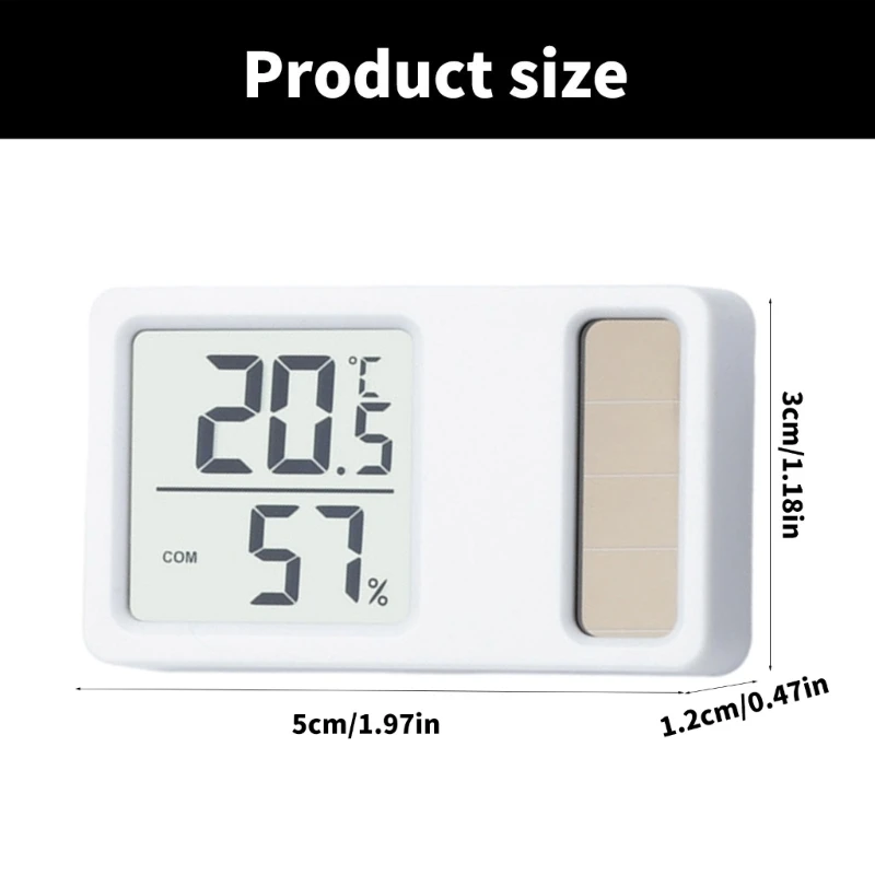 Thermometers Hygrometer Solar Powered Desktop Temperature Humidity Meter Gauge with LCD Display for Baby Room Office A0KF