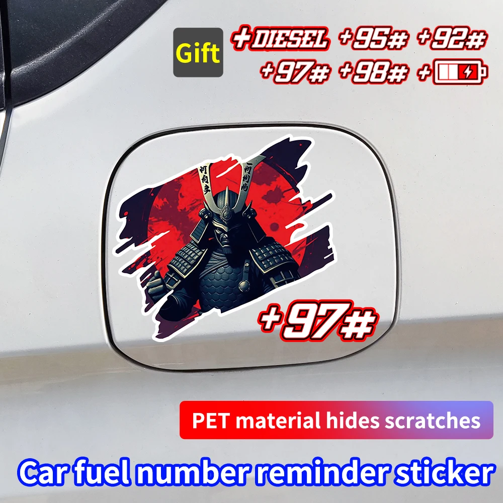 

Samurai Warriors Car Fuel Number Stickers Waterproof Vinyl Auto Fuel Tank Cap Stickers Diesel and Gasoline Decal Accessories
