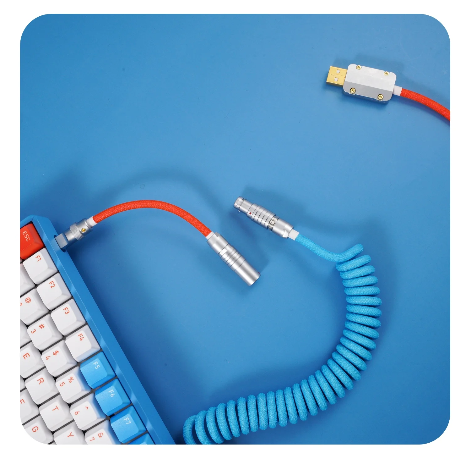 Spot GeekCable Pure Manual Keyboard Mekanis Kustom Garis Tema IQUNIX Pencocokan Warna F96 Sky City