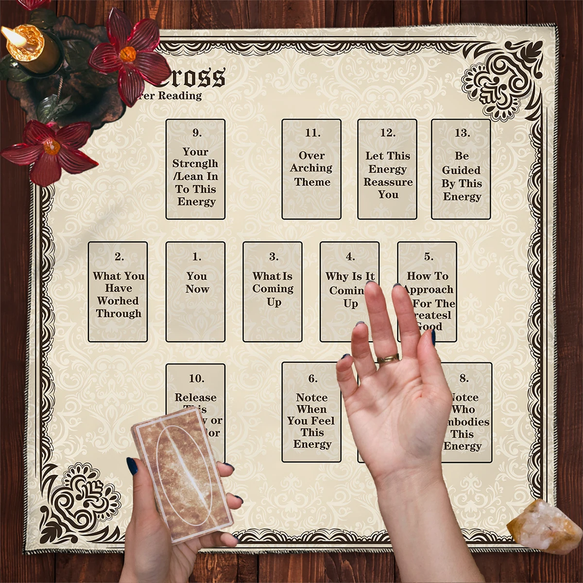 Кельтский крест, алтарная ткань, карты Таро, скатерть для разбрасывания Таро, ткань для чтения, простой лунный коврик Таро, настольная игра, руны, алтарная ткань