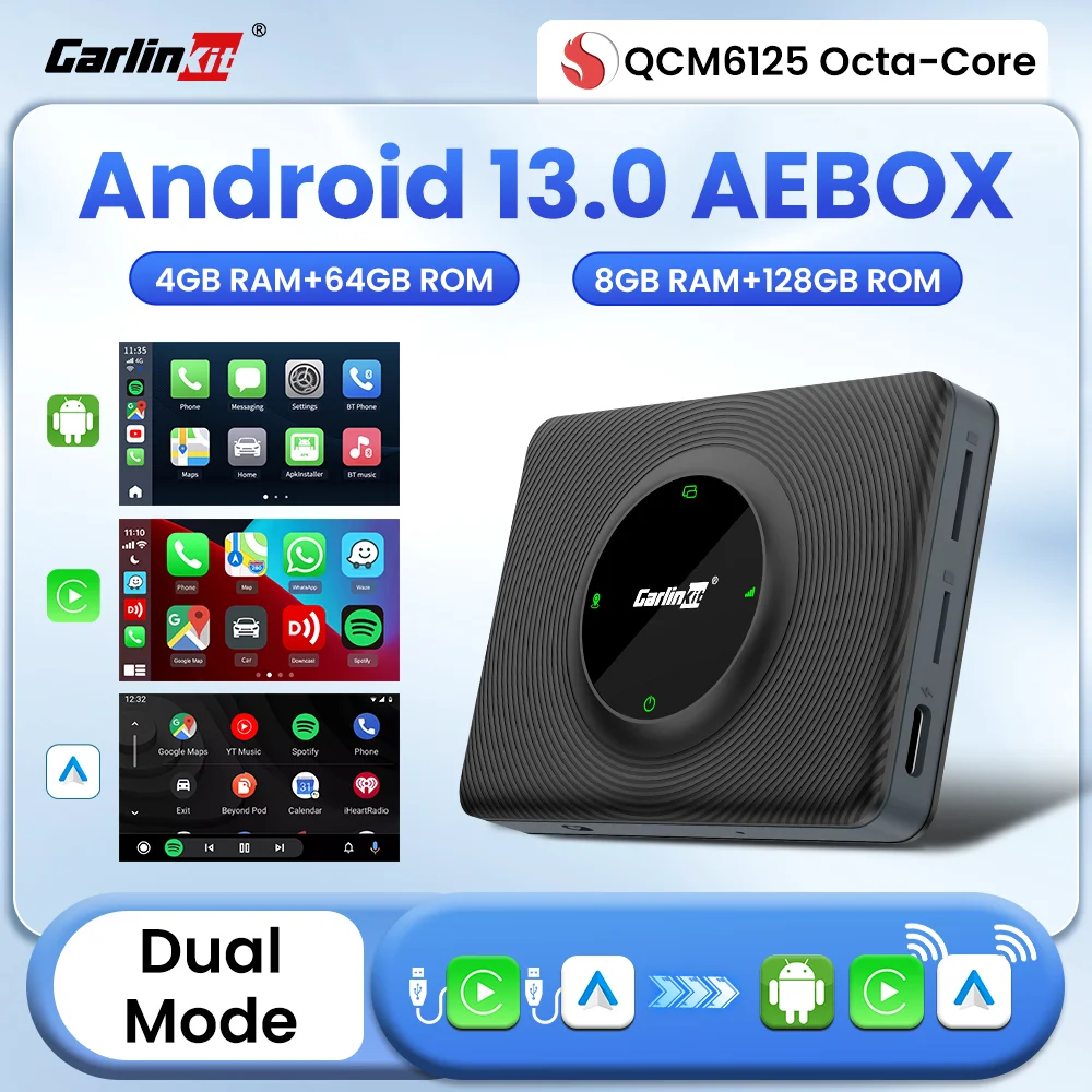 

CarlinKit Android 13 CarPlay Ai Box SM6225 6125 8G+128G Smart Car Android TV Box Wireless CarPlay Android Auto Box 4G LTE GPS