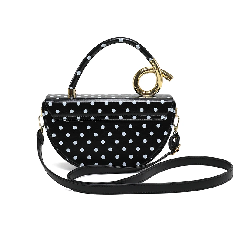 Designer Kleine Satteltasche mit Kurzem Henkel, Handtasche, Modische Polka-Dot Schultertasche, Y2K Trend Damen Party Clutch – Detail 9