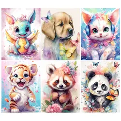 5D pittura diamante fai da te cane tigre Panda pieno quadrato diamante rotondo ricamo punto croce Set animali mosaico arte decorazioni per la casa