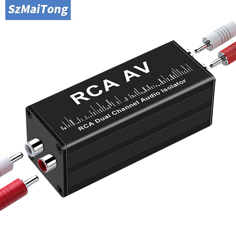 High Performance Audio Ground Loop Isolator 2 Channels RCA Signal Isolator Portable Noise Filter for Professional Musical Use