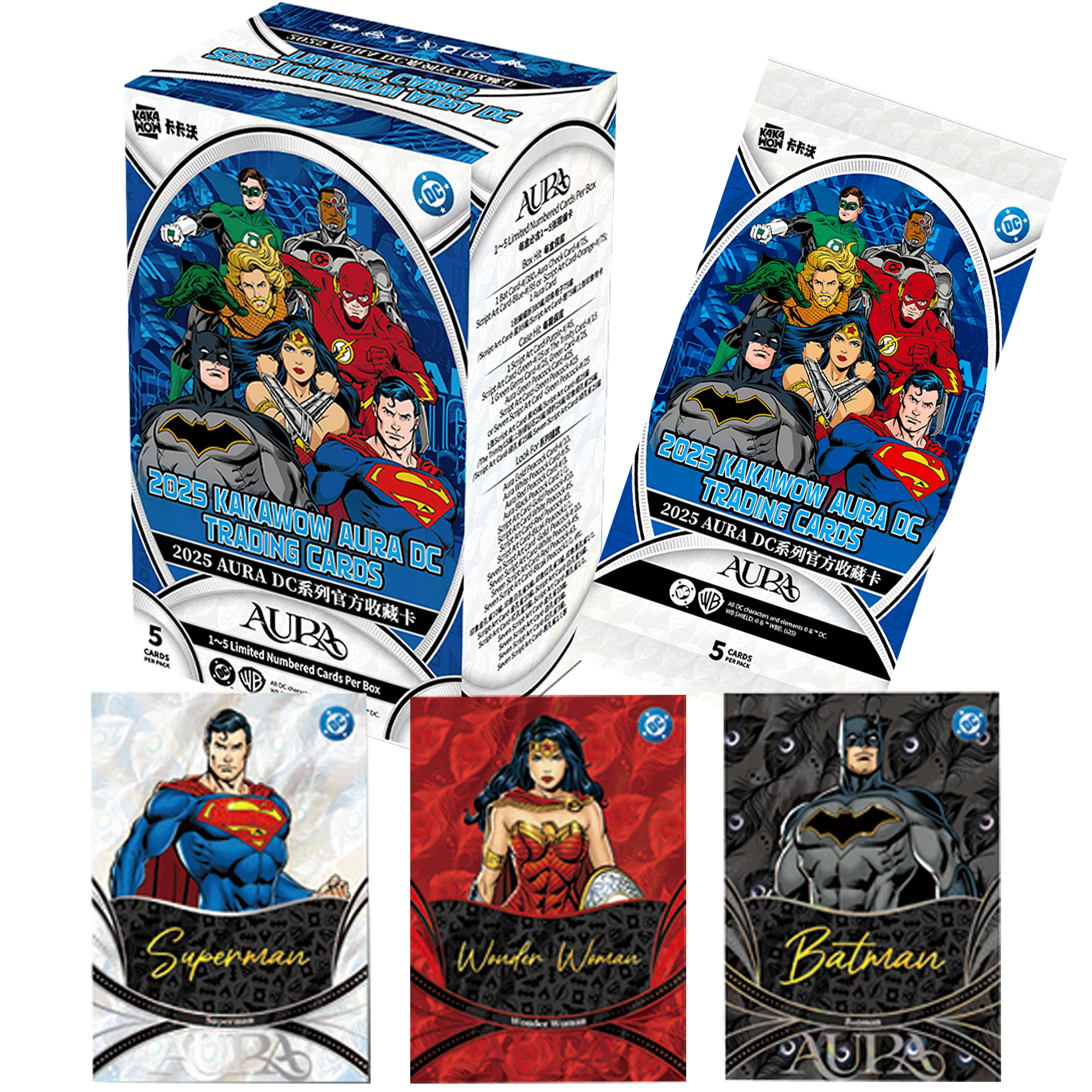 New Genuine Kakawow 2025 AURA DC Series Trading Cards Super Hero Classic Limited Edition Cartoon Numbered Signed Trading Card