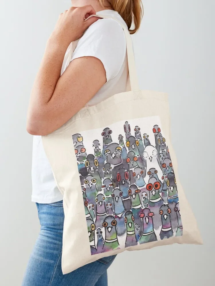 Pigeons Tote Bag Lady bag Canvas stote bag Handbags supermarket folding