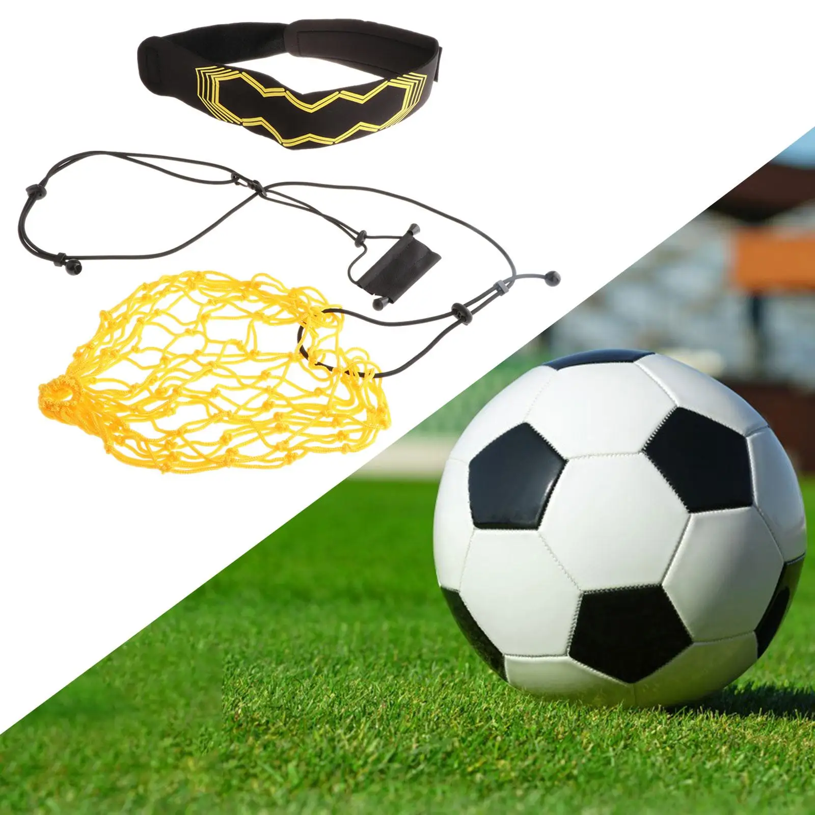 

Football Kick Trainer Solo Soccer Trainer, Solo Practice Soccer Ball Net Kicker, Solo Soccer Kick Mesh Bag for Kids Adults