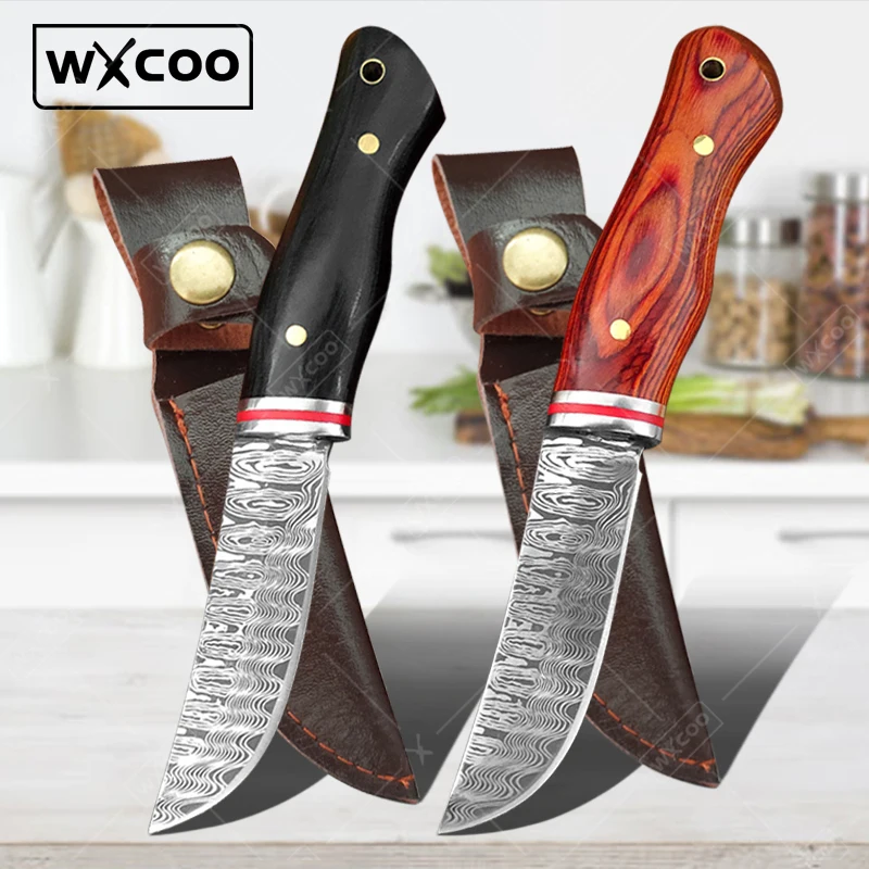 

WXCOO Damascus Meat Cleaver Kitchen Multi-purpose Chef Knife Sharp Kitchen Acceesories Butcher Cutting&Boning Knife Steak Knife