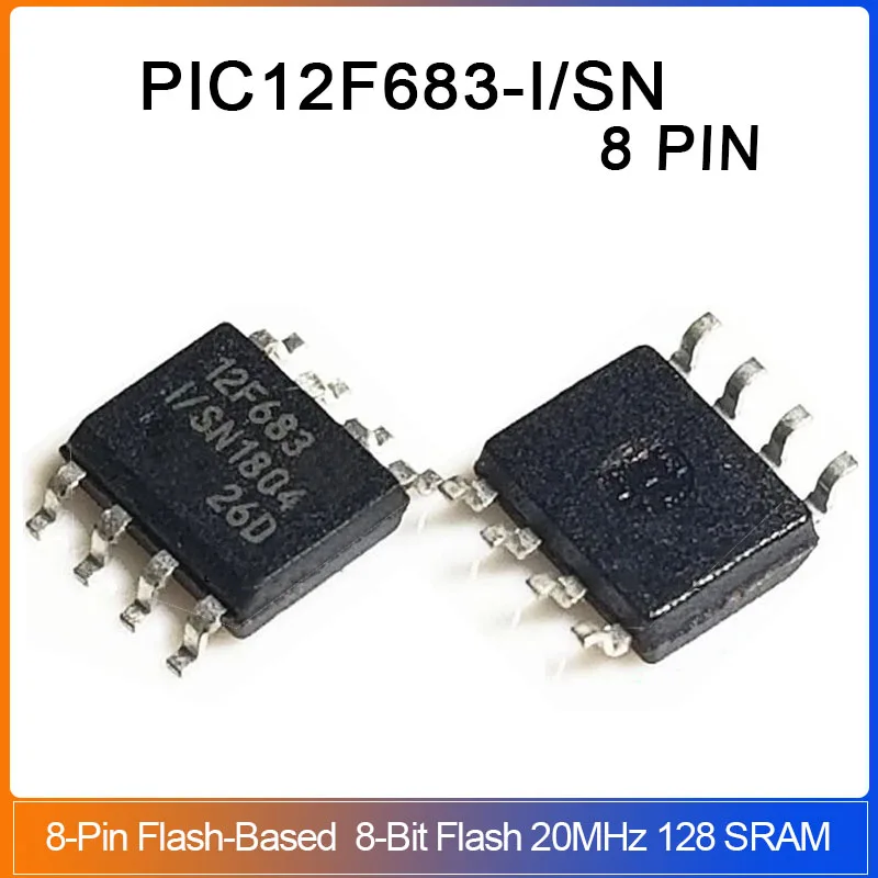 5-10 Uds PIC12F683-I/SN SOIC-8 PIC12F683 20MHz 3,5KB (2K X 14) FLASH PIC microcontrolador Flash IC de 8 bits